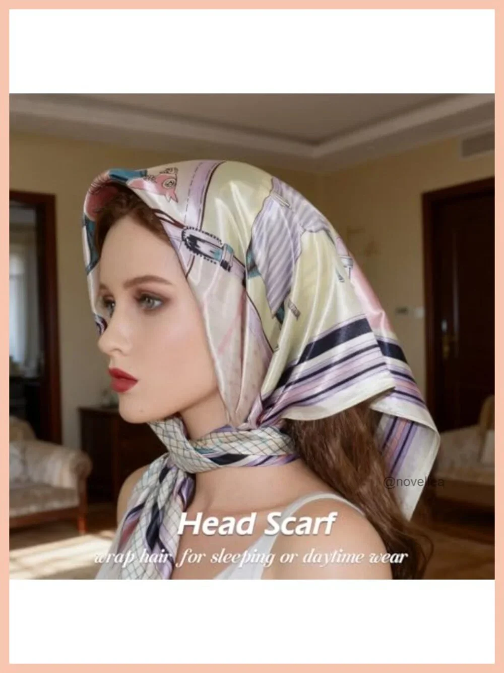 35-inch Silk Head Scarf for Women, 4 Pcs Satin Bandana Square Hair Wraps